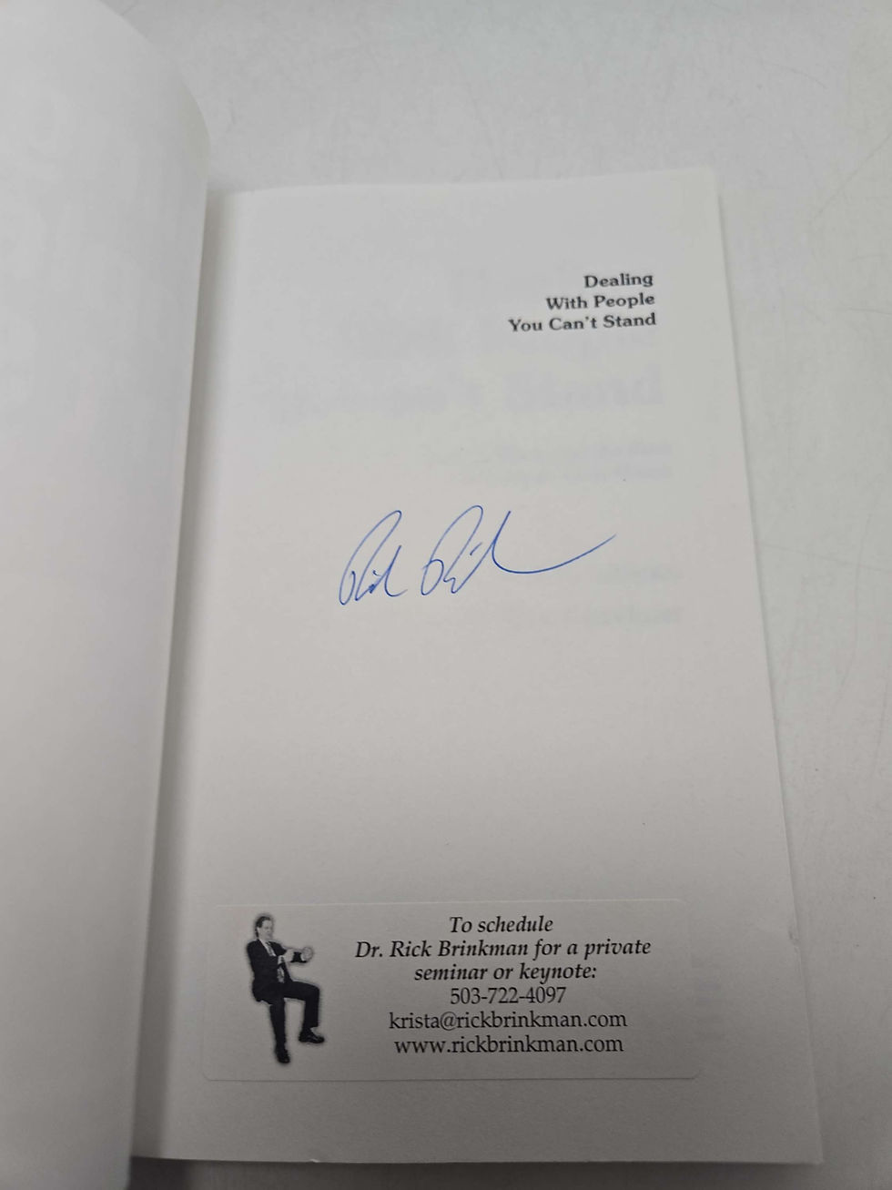 Thumbnail: Dealing With People You Can't Stand by Dr. Rick Brinkman SIGNED