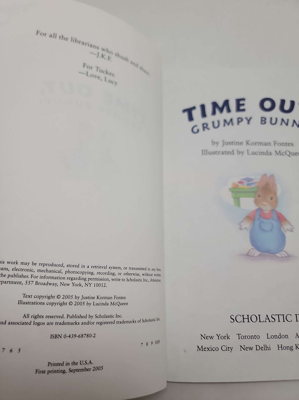 Thumbnail: Time Out, Grumpy Bunny! by Justine Korman Fontes illustrated by Lucinda McQueen