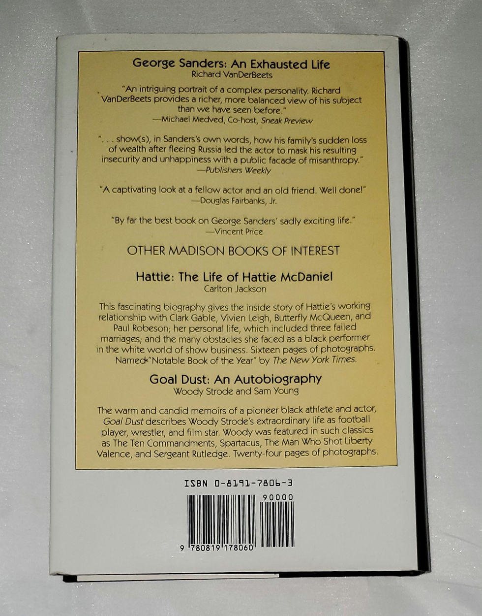 Thumbnail: George Sanders: An Exhausted Life, A Biography by Richard Vanderbeets