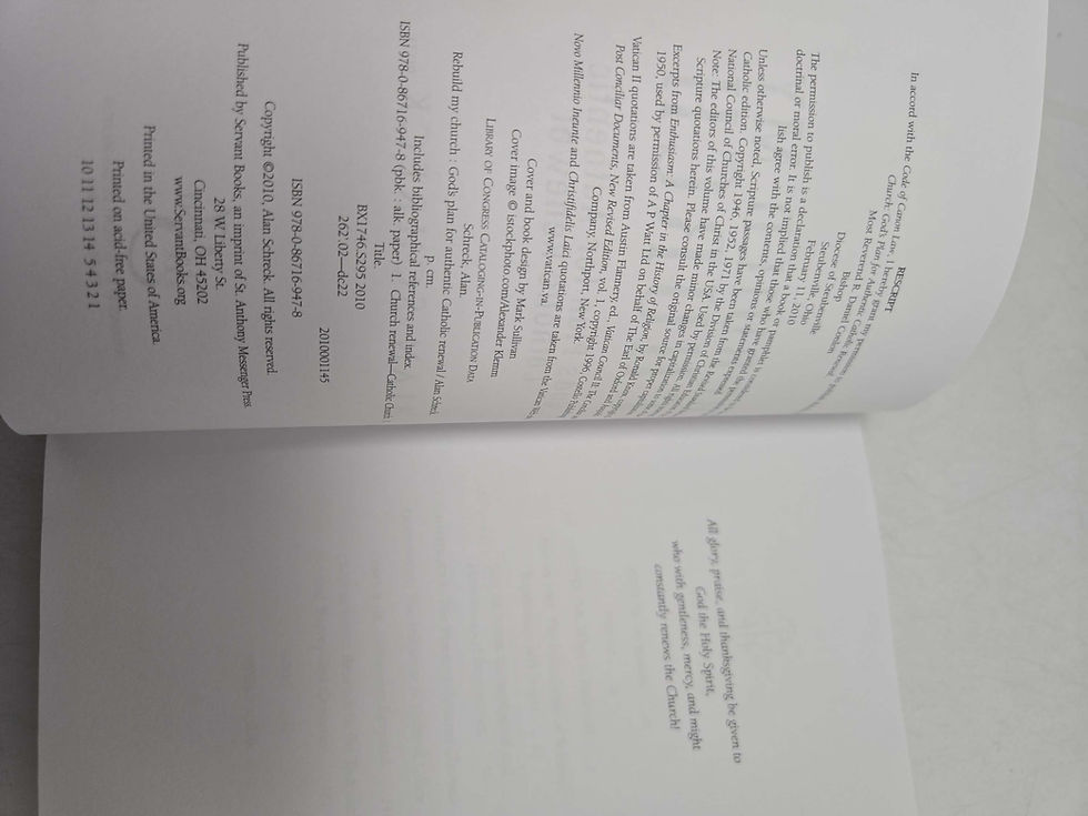 Thumbnail: Rebuild my Church: God's Plan for Authentic Catholic Renewal by Alan Schreck