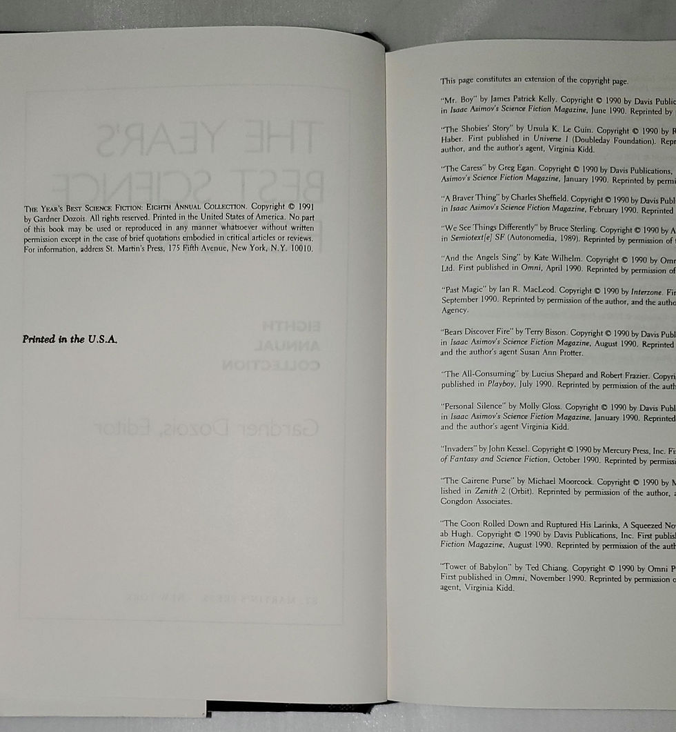 Thumbnail: The Year's Best Science Fiction 8th Annual Collection Edited by Gardner Dozois