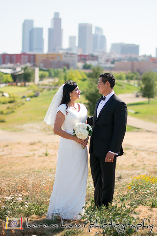 Wedding Portraits at Los Angeles Historic State Park in Chinatown