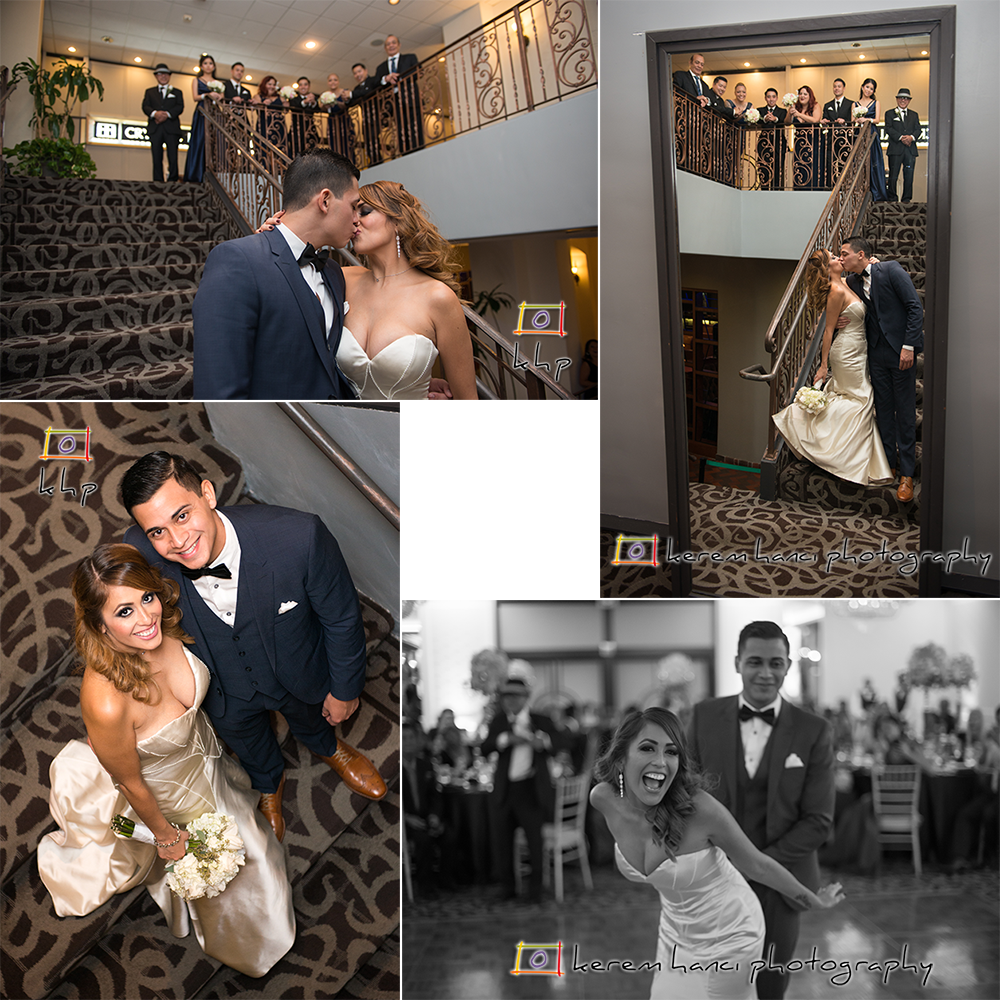 The beautiful couple and their wedding party at The Hills Hotel in Laguna Hills, CA