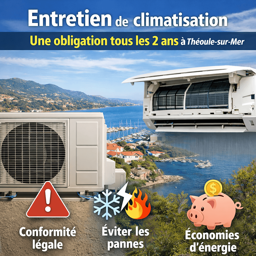 Entretien obligatoire de climatisation et pompe à chaleur tous les 2 ans à Théoule-sur-Mer