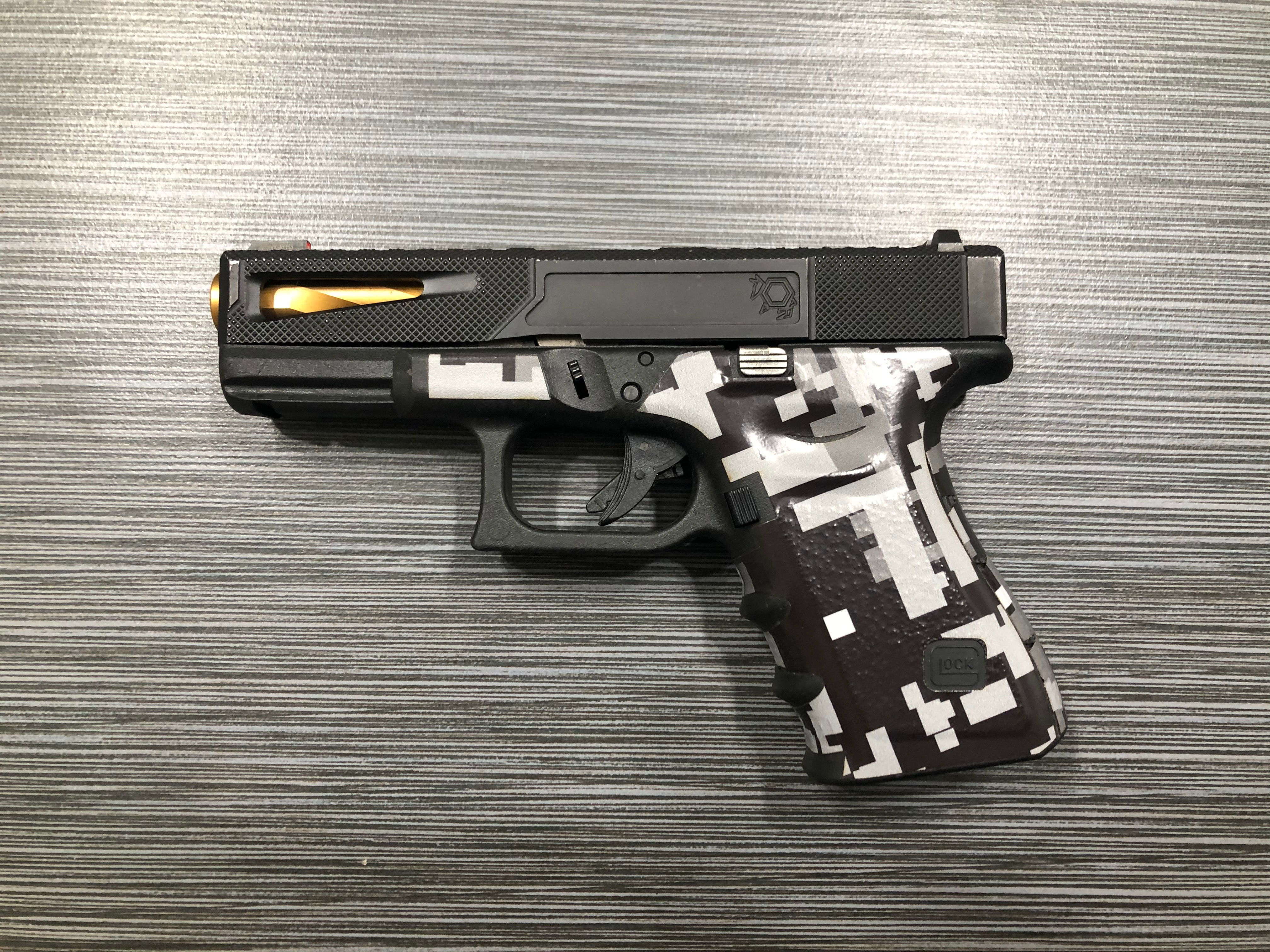 Black Digital Camo Vinyl Style Gun Grip Wrap Gun Parts Kit