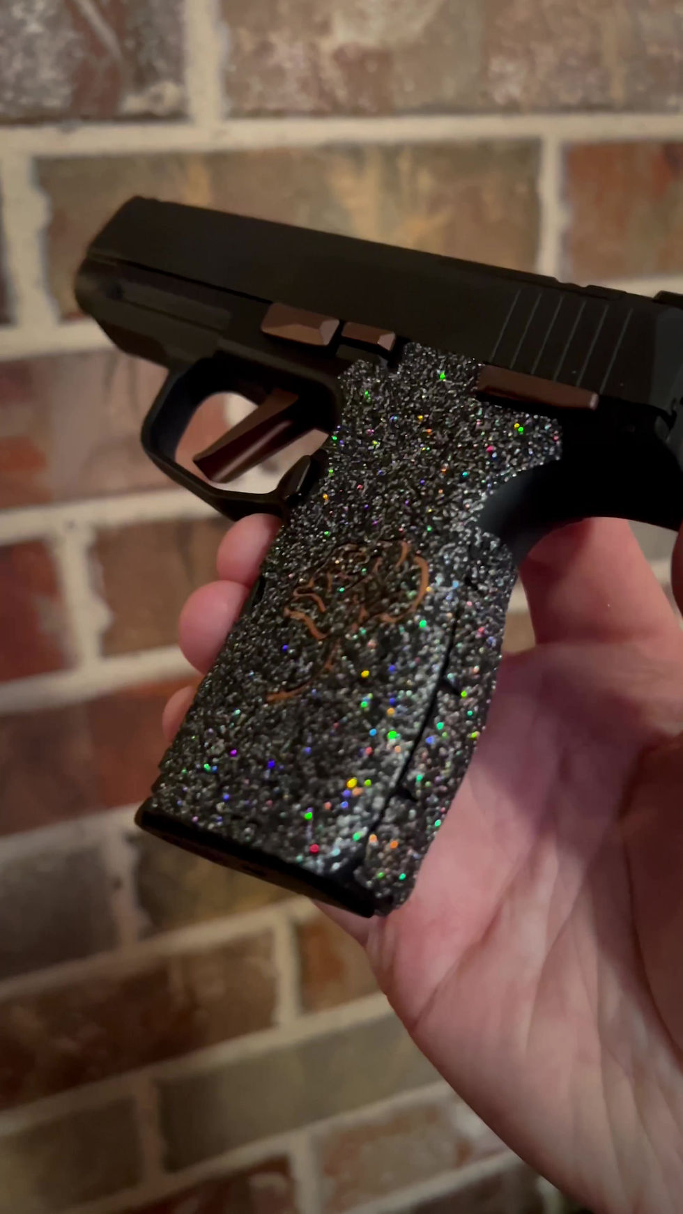 Thumbnail: HANDLEITGRIPS CUSTOM BLACK GLITTER SANDPAPER GRIP FOR SIG ALL FIREARMS