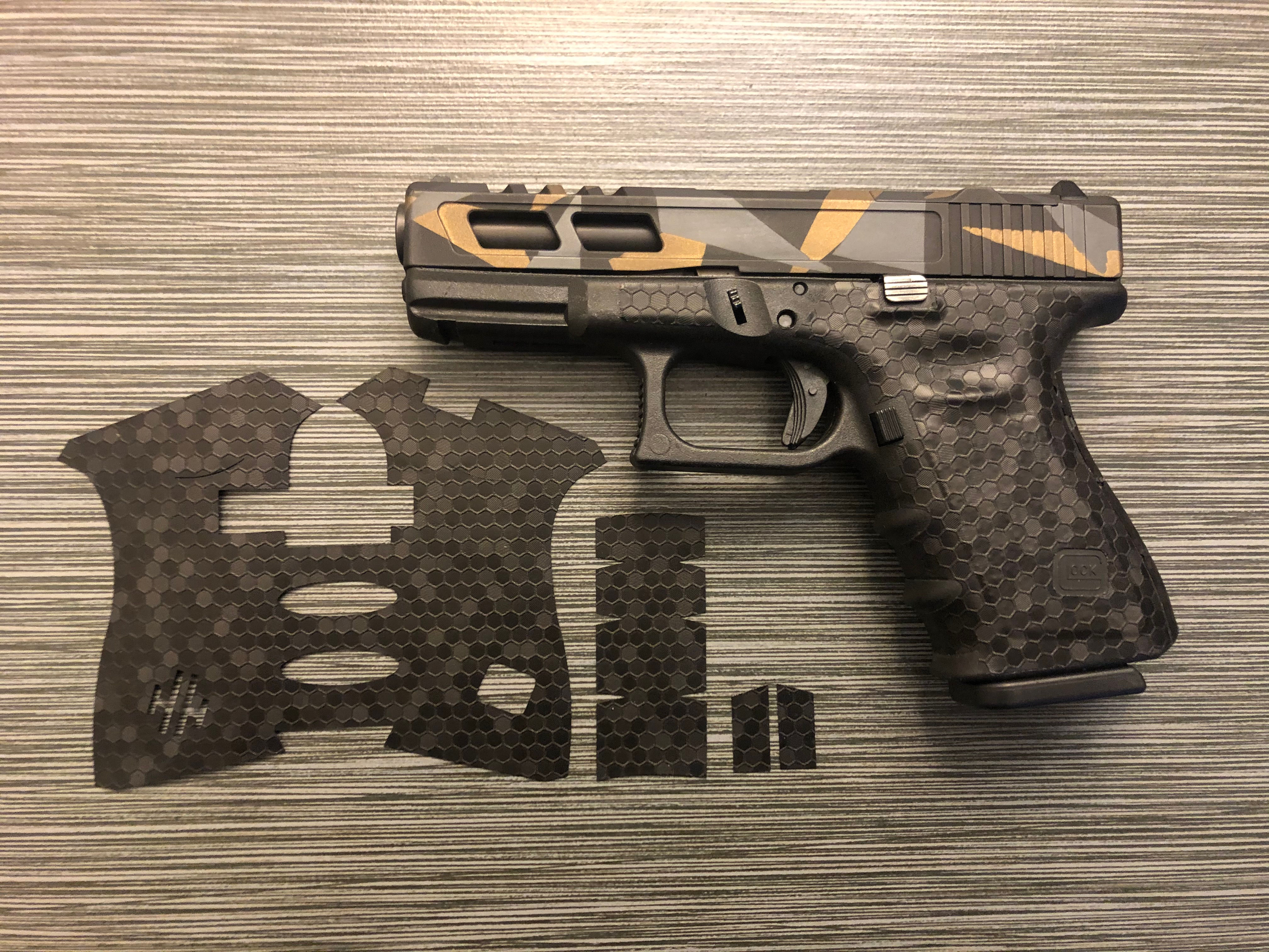 Glock Honeycomb Vinyl Style Gun Grip Wrap Gun Parts Kit
