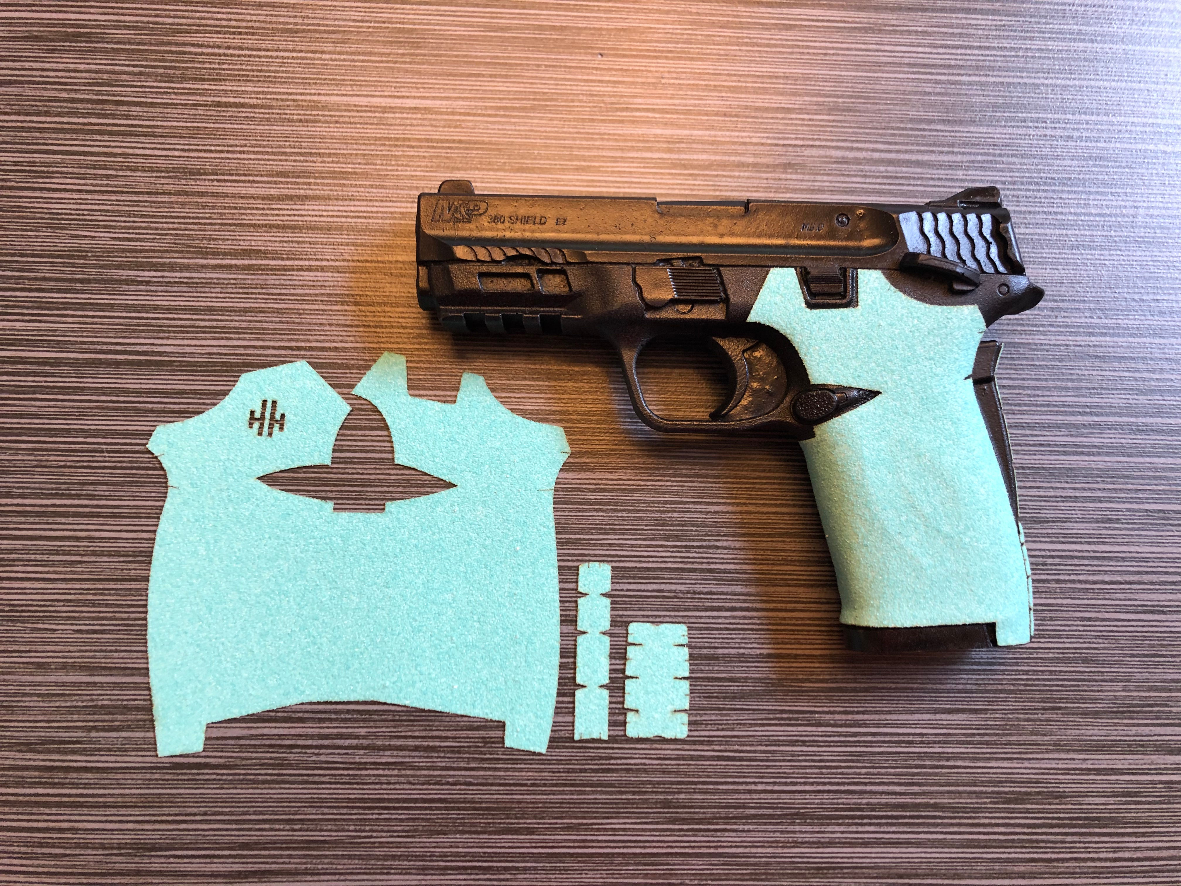 Smith and Wesson Shield ez Tiffany Blue Sandpaper Gun Grip Enhancement Gun Parts