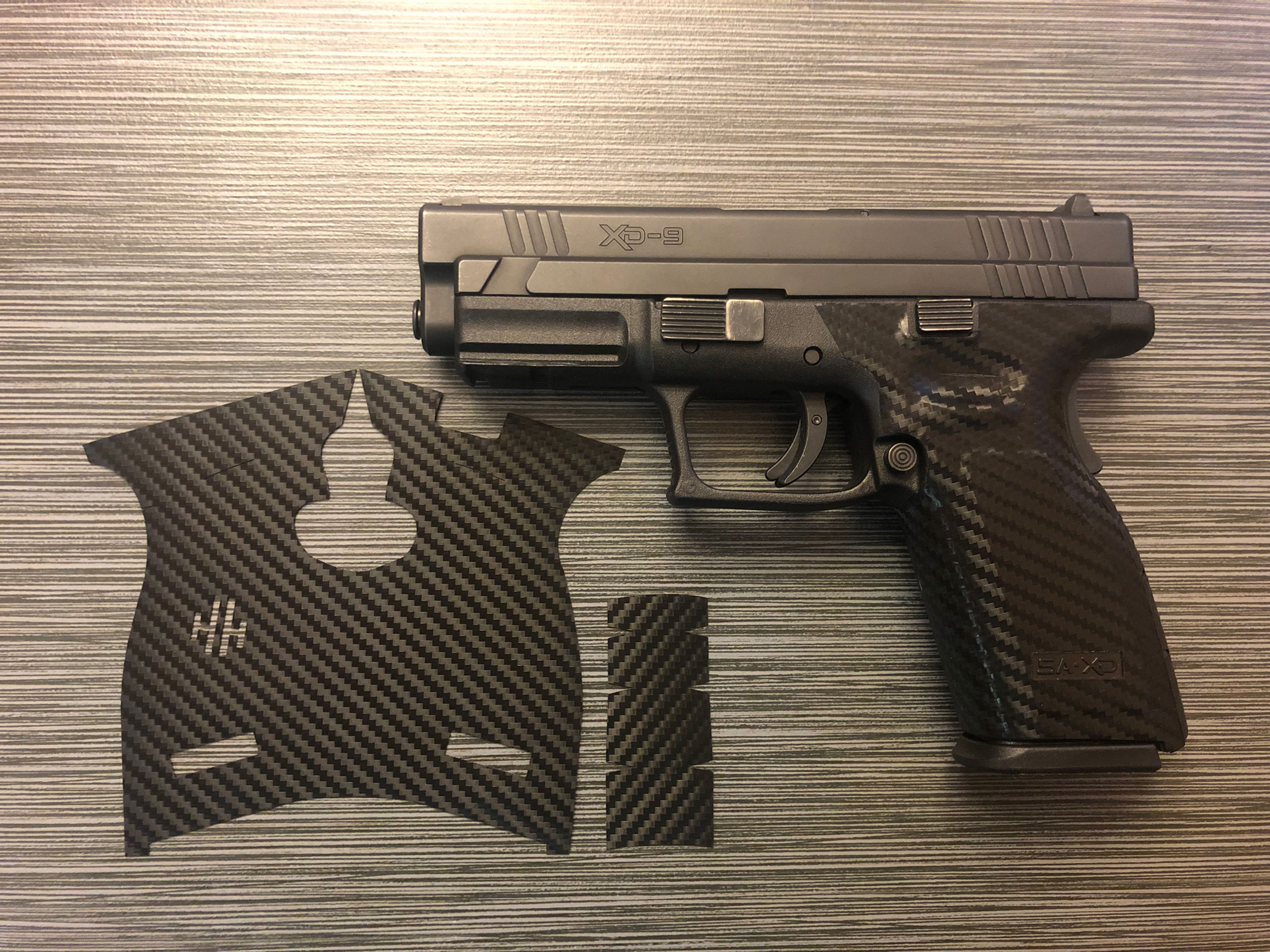 Springfield XD 9/40 Carbon Fiber Style Gun Grip Wrap Gun Parts Kit