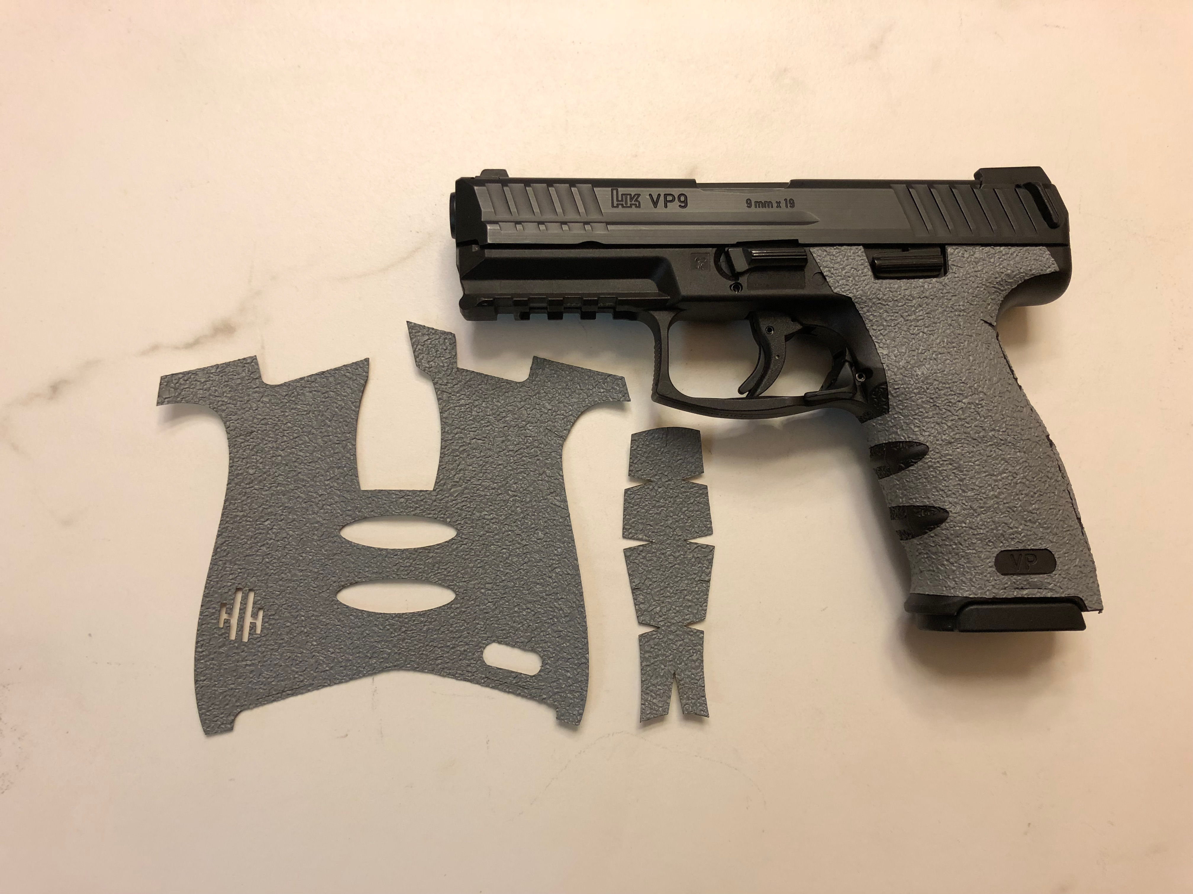 Heckler & Koch VP9 Gray Textured Rubber Gun Grip Enhancement Gun Parts Kit