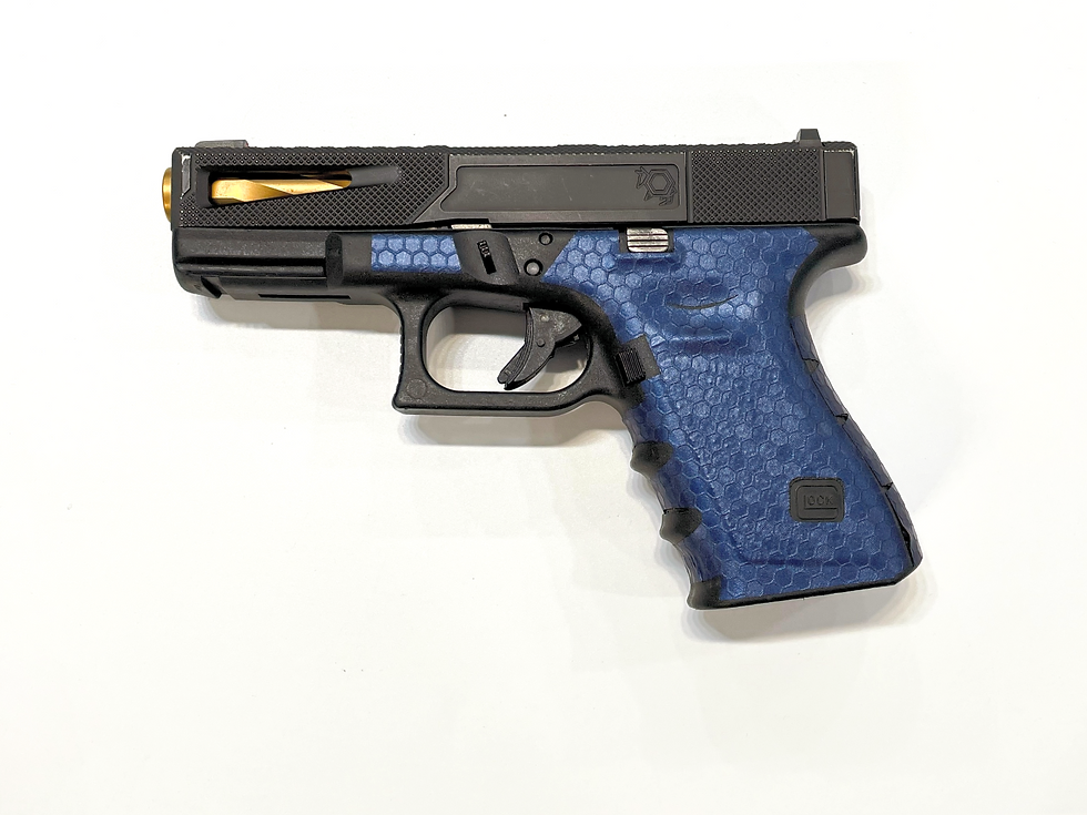 Thumbnail: Blue Honeycomb Vinyl Style Gun Grip Wrap Gun Parts Kit