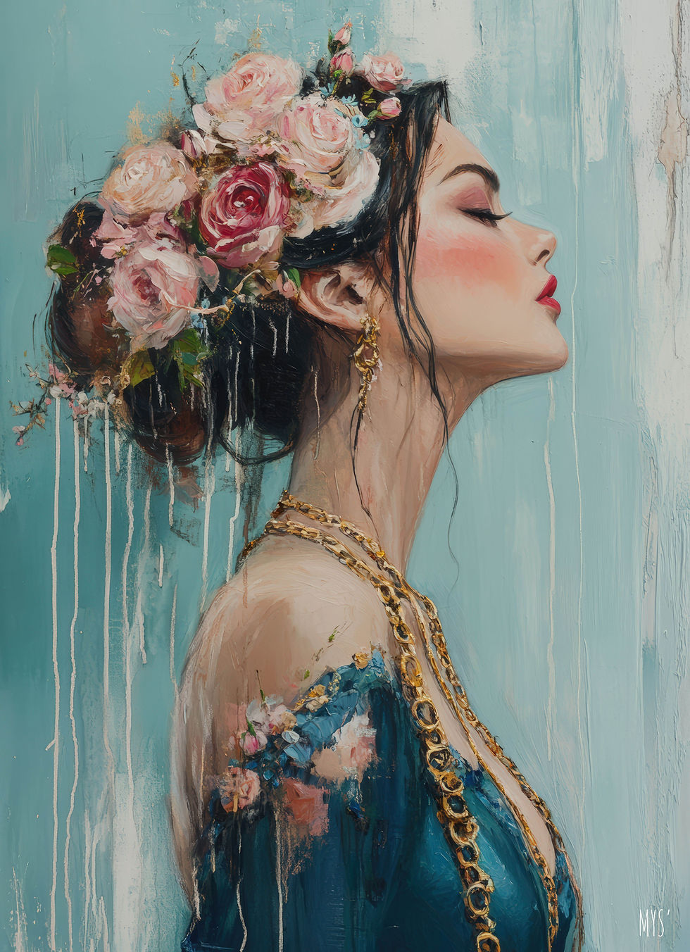 jeune femme couronne de fleurs dans les cheveux