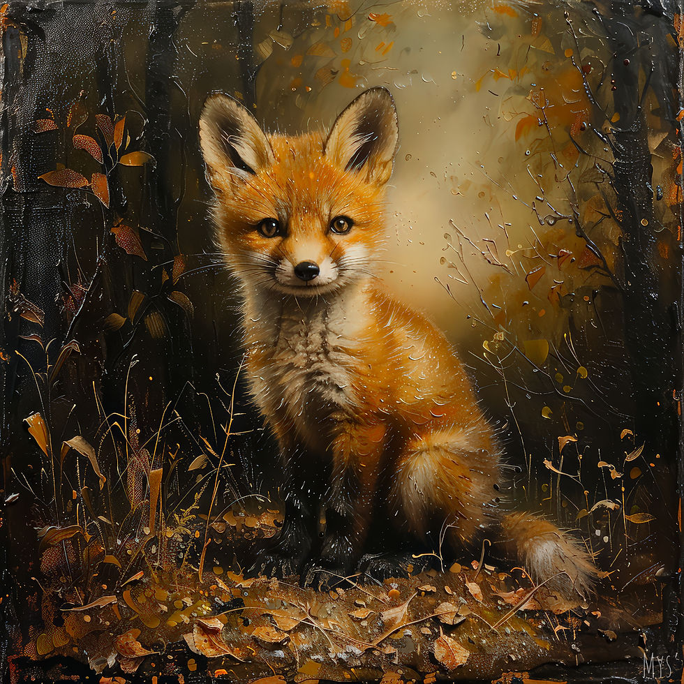 Once upon a time nº21, Édition limitée, jeunesse, petit renard, animaux de la forêt, tableaux pour enfant, décoration chambre