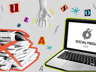 Illustration mit SocialMedia Symbolen