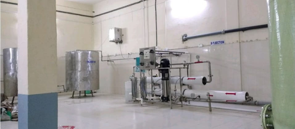 large ro plant with 5pcs 8040 membranes and stainless steel pipelines