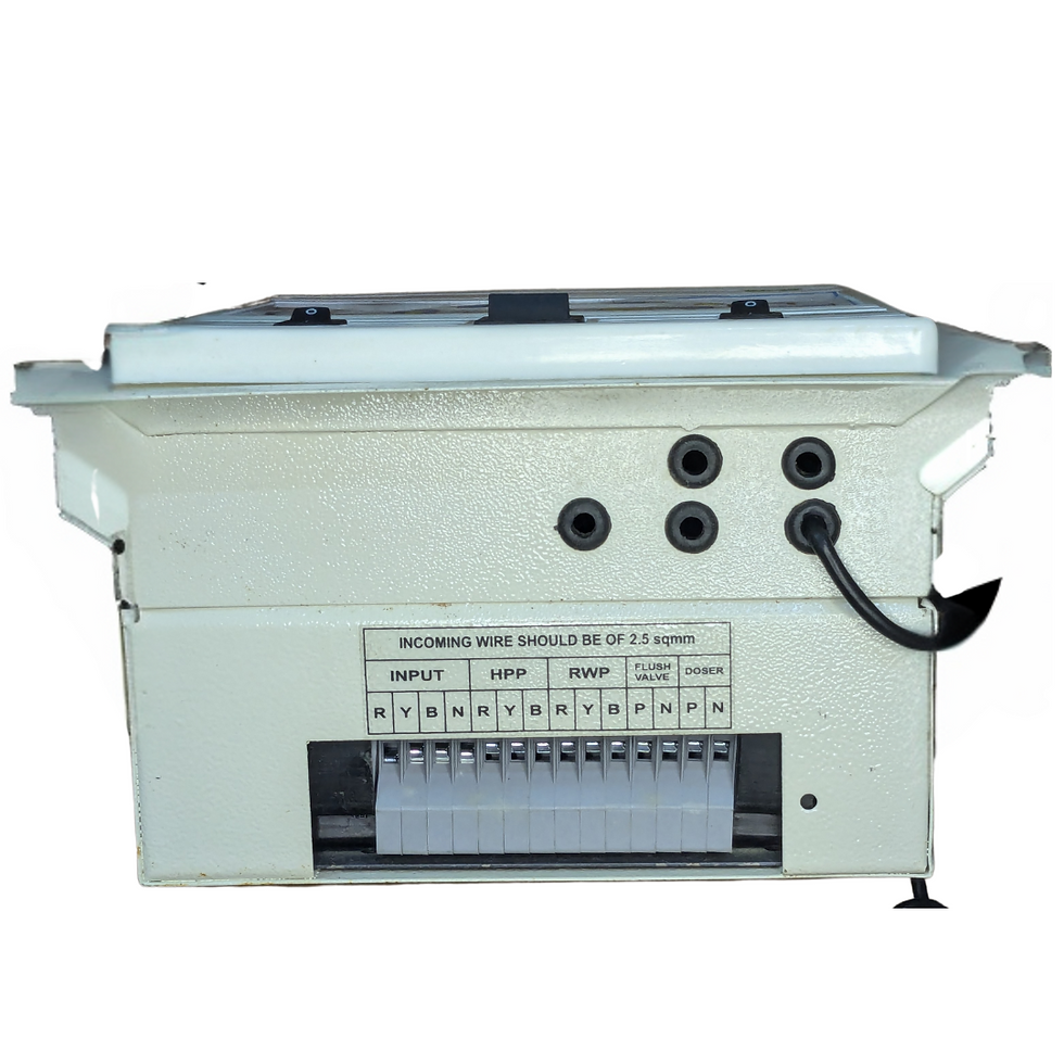 bottom view of the connections of the ro panel