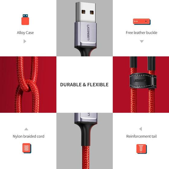 תמונה ממוזערת: UGREEN USB 2.0 A to Type C Cable Nickel Plating