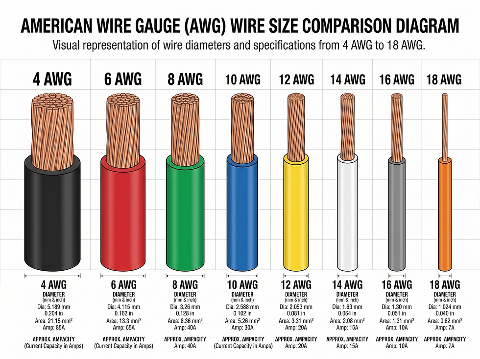 8 AWG Wire in mm: Diameter, Cross-Section, Ampacity & Conversion Chart
