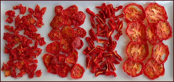 A woman storing dehydrated vegetables