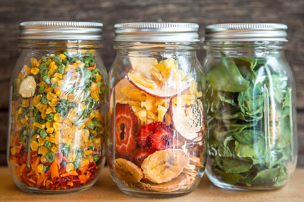 Dehydrated vegetables in a bowl