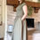 Thumbnail: Sweetheart Mixed Media Poplin Dress - Olive