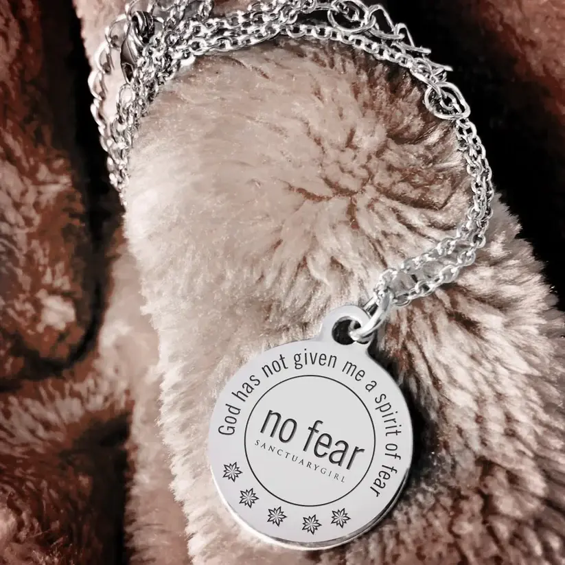 Scripture Stainless Steel Pendant - No Fear