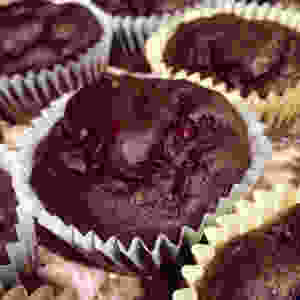 Super moist and full of flavor! Chocolate Banana Peanut Butter Protein Muffins