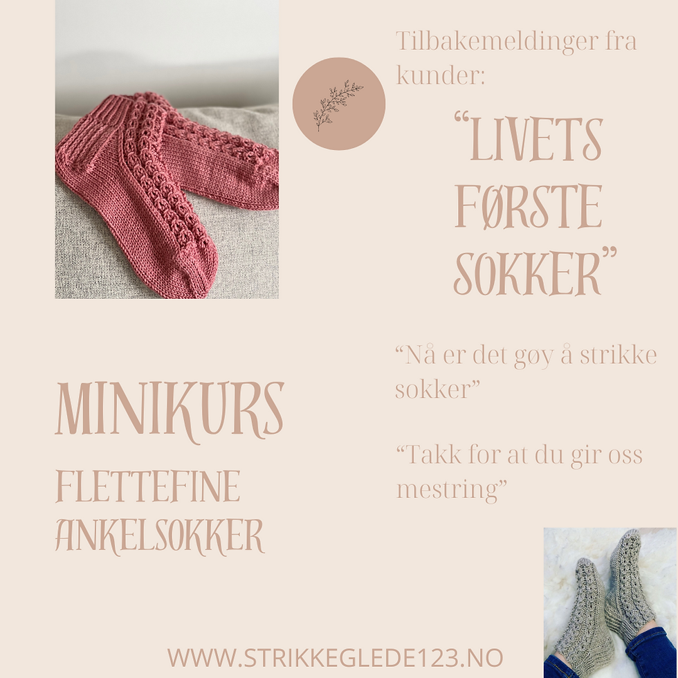 Miniatyrbilde: MINIKURS Flettefine ankelsokker