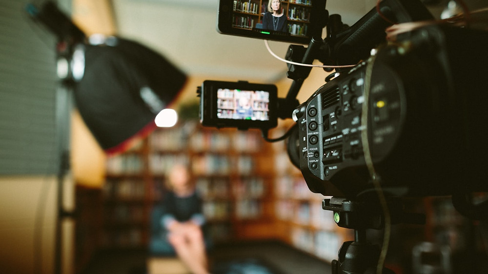 behind the camera view of a corporate video production