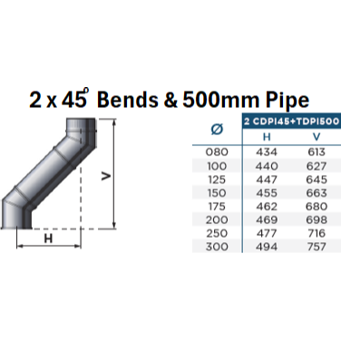 Thumbnail: Twin Wall Chimney 45 degree bend