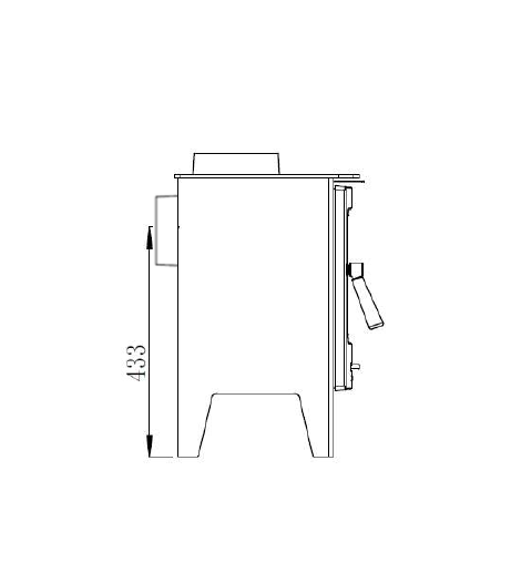 Thumbnail: The Oslo Eco Stove side drawing