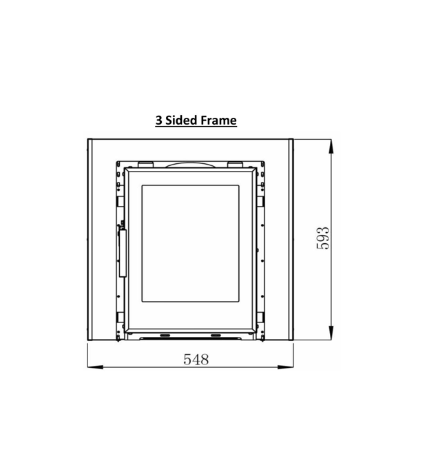 Thumbnail: The Helsinki 5 Inset Stove front drawing 3 sided