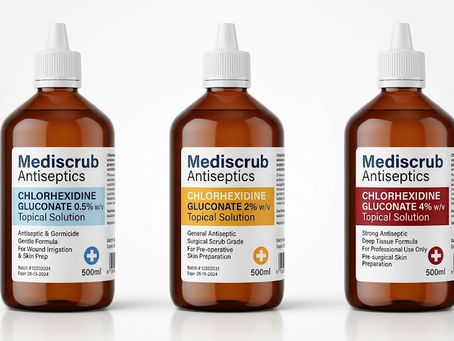 Bulk Chlorhexidine Solution Supplier in India: 0.5%, 2%, 4% Grades