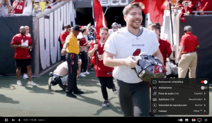 Captura tipo gif de Mr Beast en español