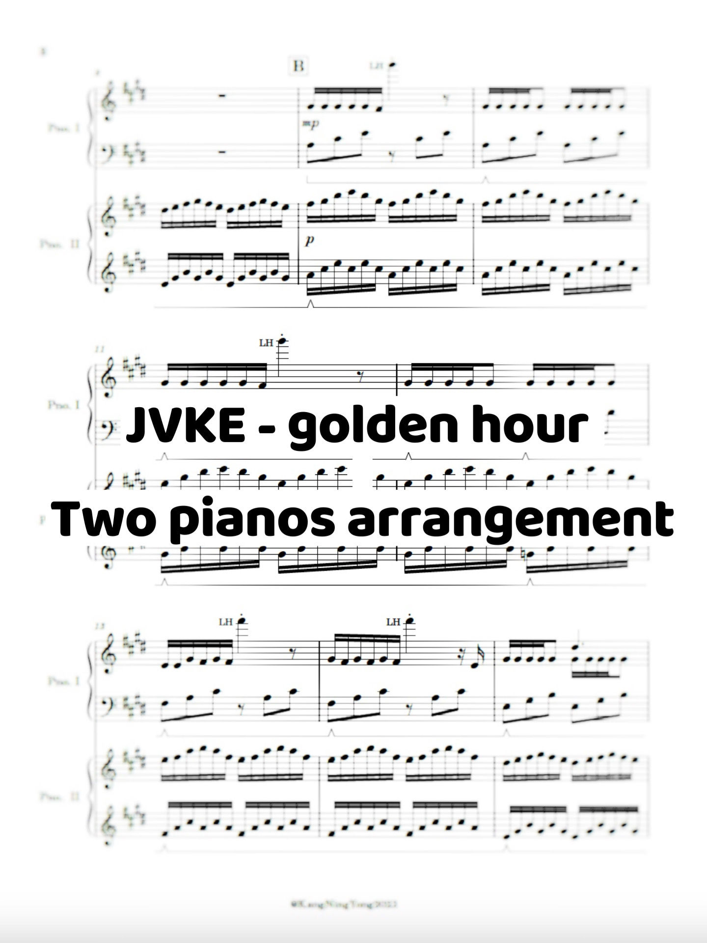 JVKE - golden hour (two pianos arrangement)