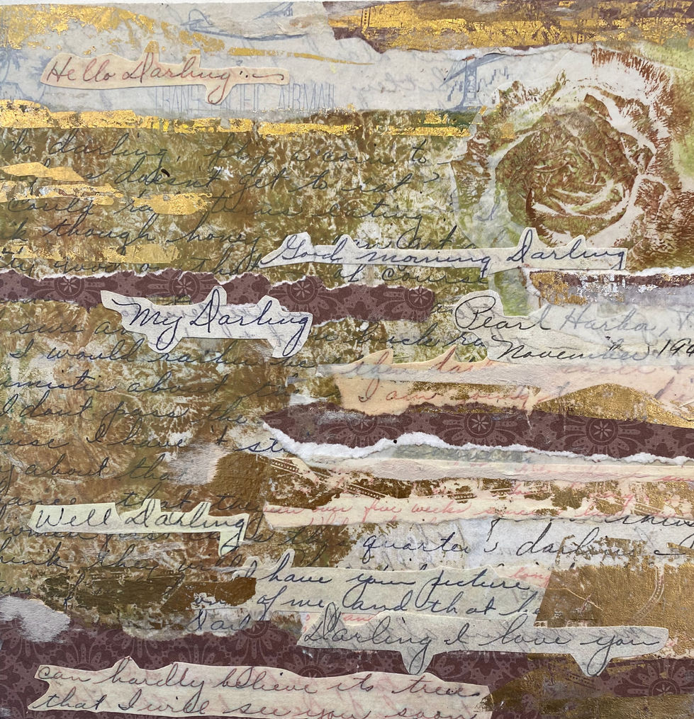 World War II Love Letter Mixed Media Collage