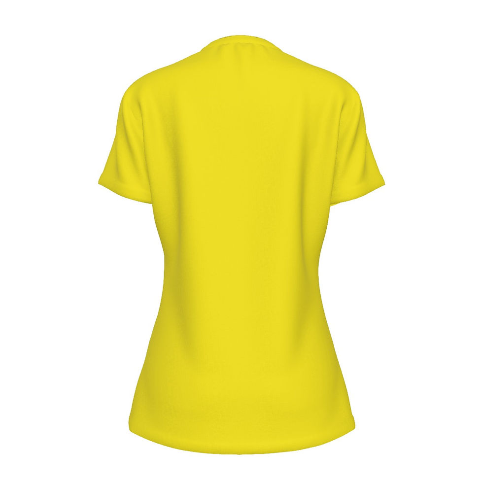 Thumbnail: Yellow women’s cotton T-shirt with “Abundant Sunshine” Christian design by ManyPots®