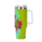 Green 40oz stainless steel tumbler with Philippians 3:14 design, Christian faith-based drinkware by Abundant Life™.