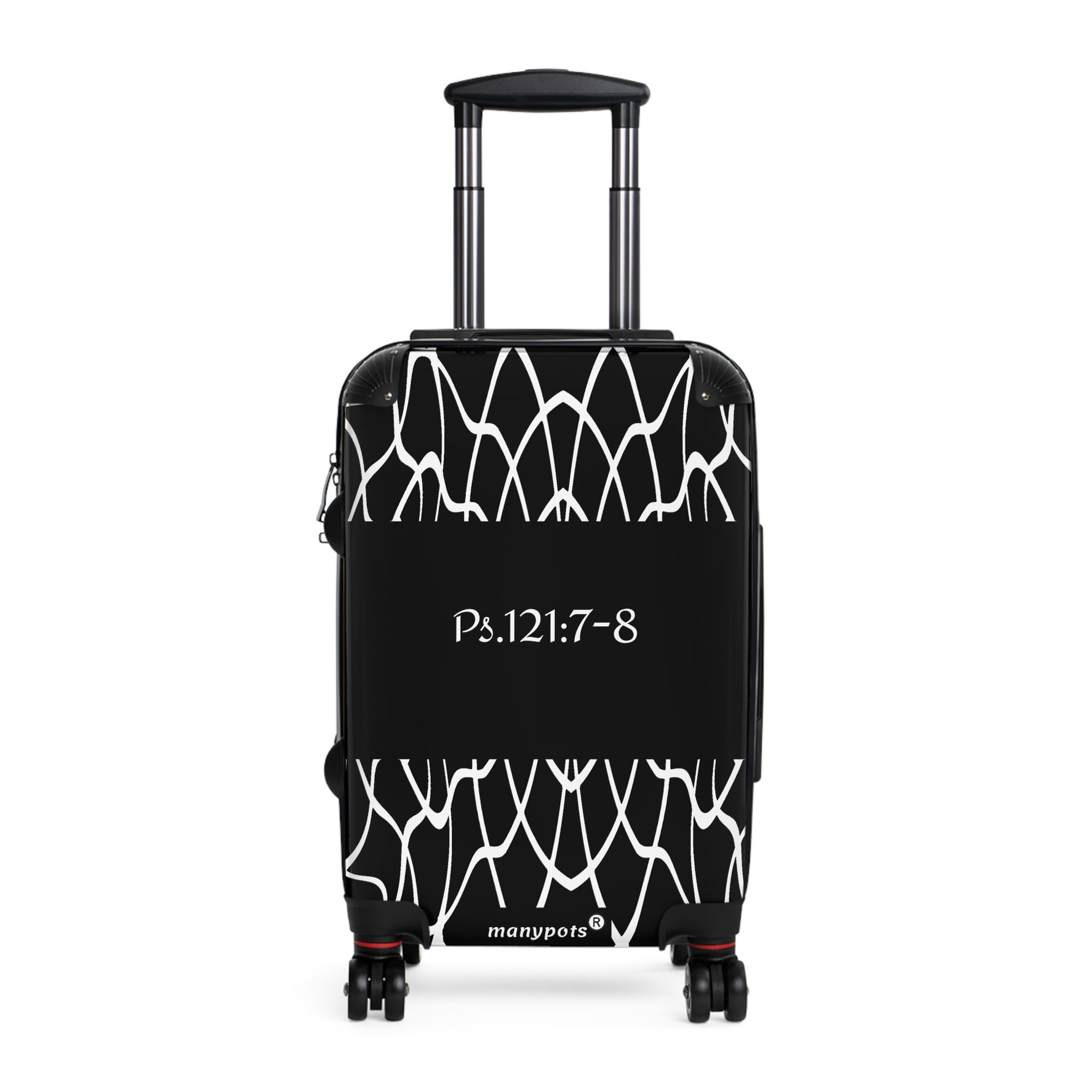 *Ps.121:7-8 Polycarbonate Luggage Suitcases, Black/White by ManyPots® (3 sizes)
