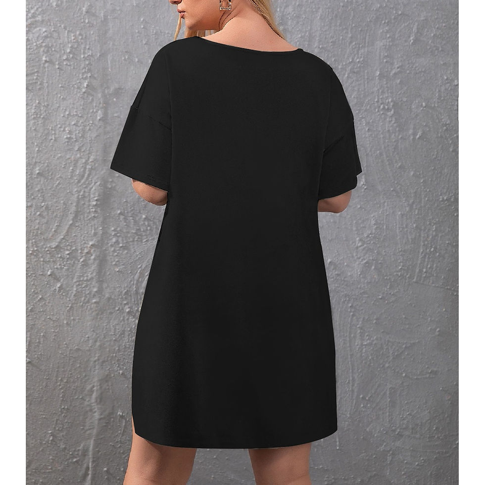 Thumbnail: Black women’s side-split T-shirt and shorts pajama set with Psalm 34:8 Christian design by G30™ for ManyPots®