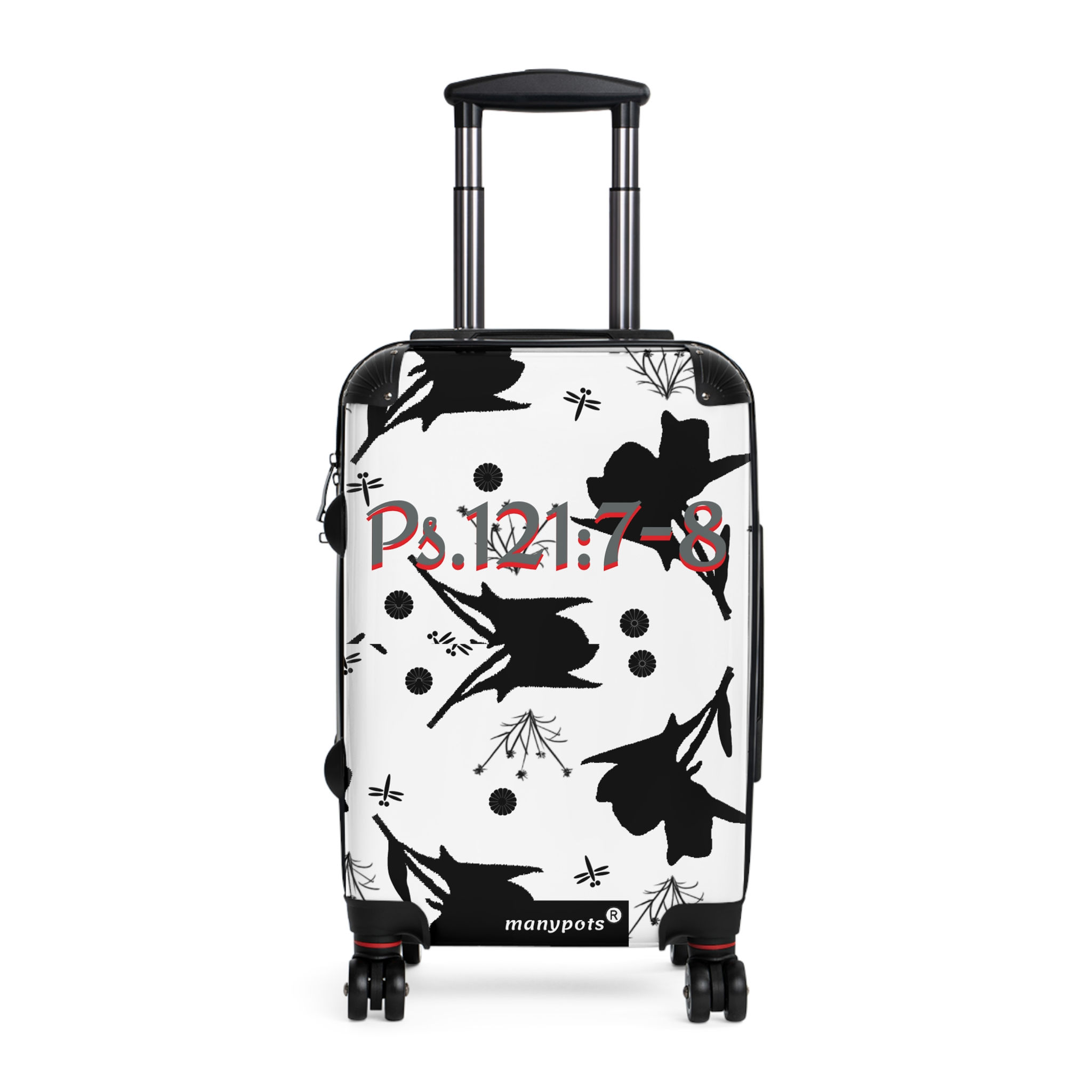*Ps.121:7-8 Polycarbonate Luggage Suitcases White/Black by ManyPots®(3 sizes)