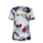 Blue mix men’s T-shirt with Isaiah 32:18 Christian design by ManyPots®, matching shorts available