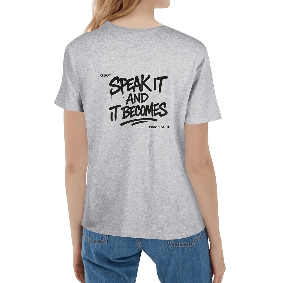 Thumbnail: White T-Shirt with words "Speak It and It Becomes"
