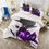 Thumbnail: Simple Flower® *Ps.4:8 KING White Purple Floral 3pc Comforter Bedding COVER Set