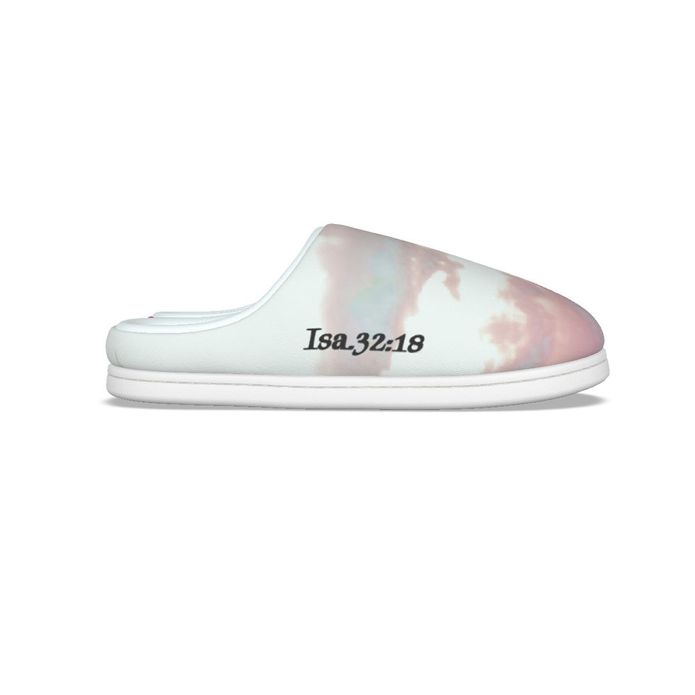 Thumbnail: *Isa.32:18 WOMEN'S Indoor Pink Clouds Slippers by ManyPots®