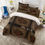 Thumbnail: Simple Flower® *Ps. 4:8 KING Brown Red Floral 3pc Comforter Bedding COVER Set