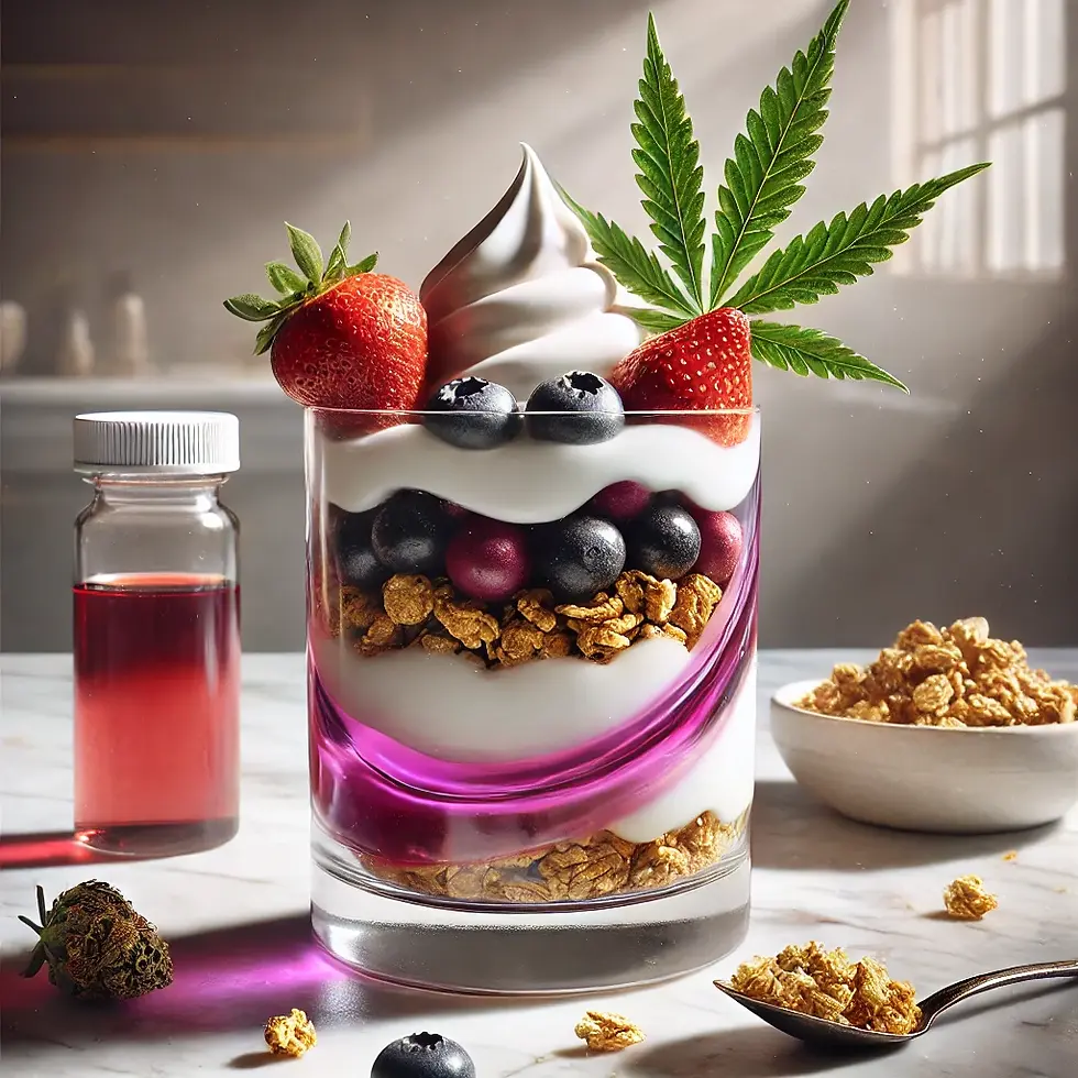 THC Syrup Infused Yogurt Parfait
