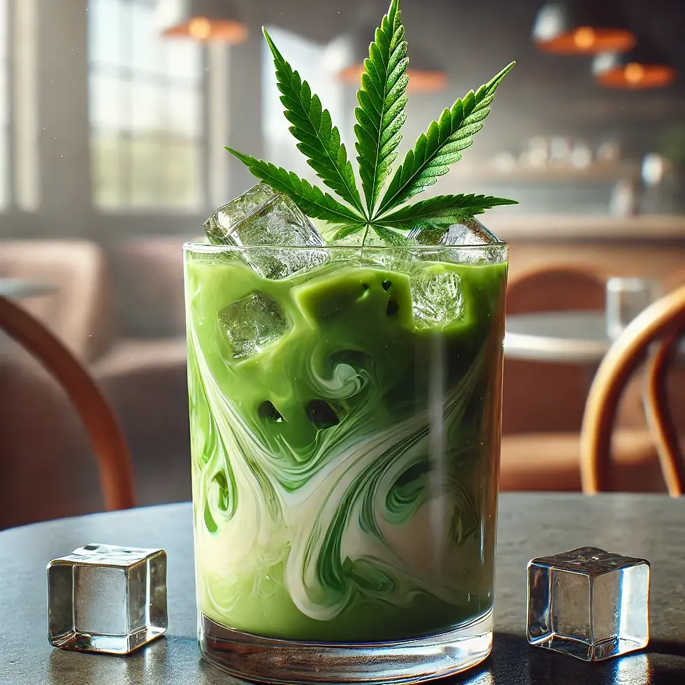 THC Syrup Infused Iced Matcha Latte