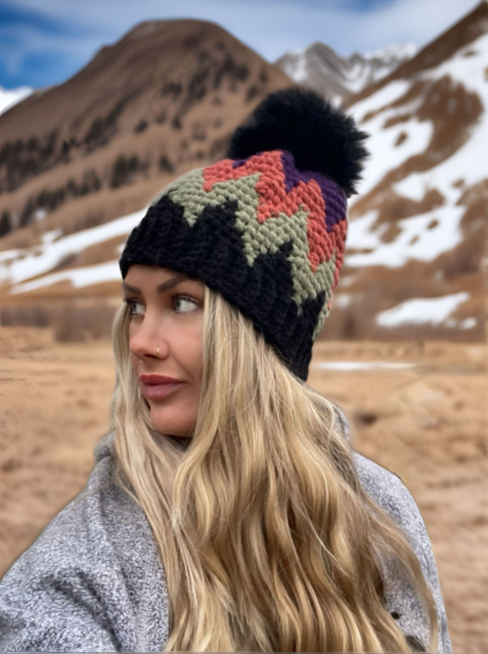 ALPINE LINE TOQUE black, green, orange, purple