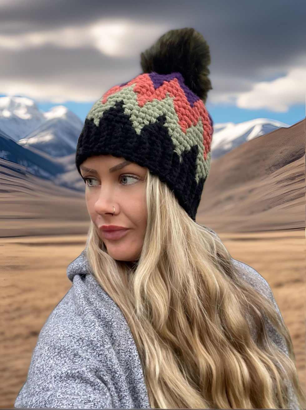 ALPINE LINE TOQUE black, green, orange, purple